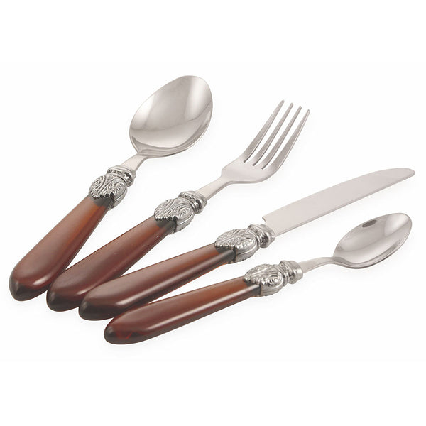 Ménagère de Service 24 Pièces en Inox Villa d'Este Imperial Marron prezzo