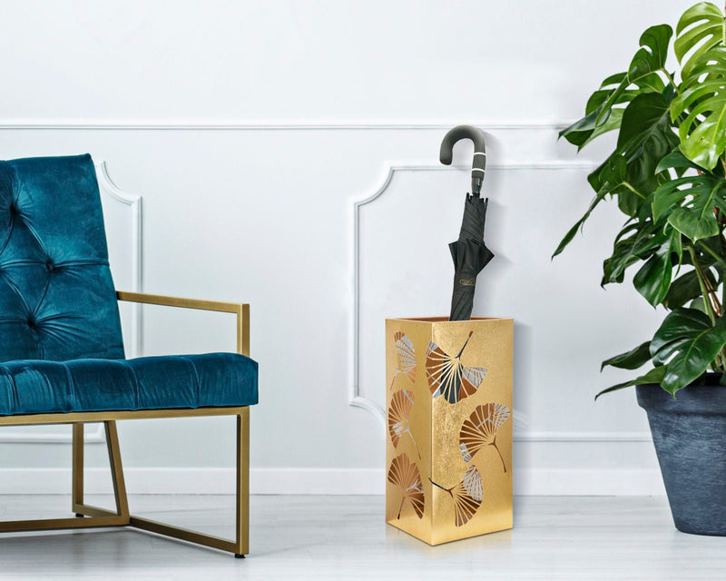 Portaombrelli Carved Leaf 24x24x55 cm in Ferro 