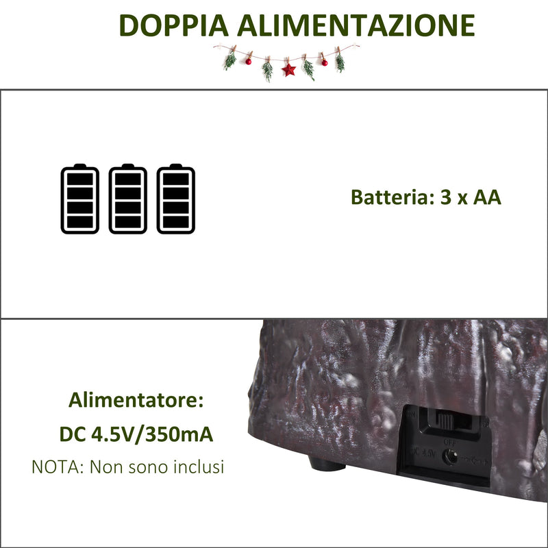 Villaggio Natalizio Luminoso con Albero Girevole 8 Musiche Luci LED e Fibre Ottiche Multicolore