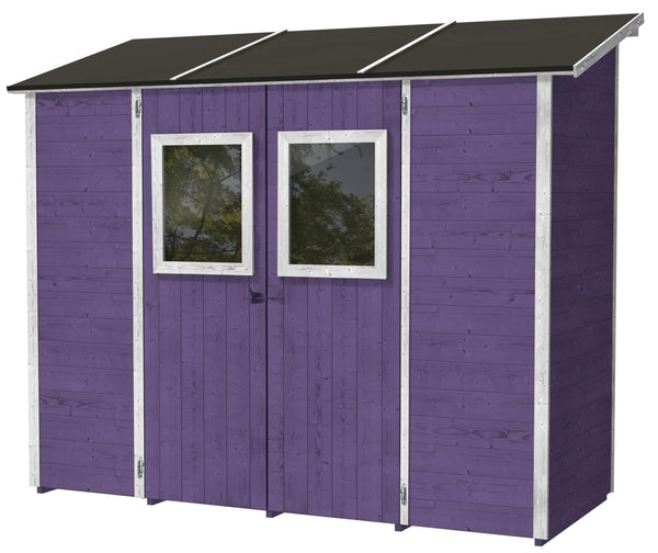 sconto Abris de Jardin en Bois pour Outils 245x102x224 cm avec 2 Portes et Fenêtres Ecla Lilla