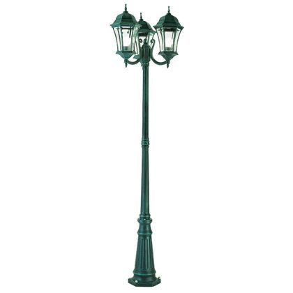 Pole Alto Lampe pour Jardin Trois Lumières Couleur Noir et Vert pour Extérieur Ligne Incurvée Sovil online