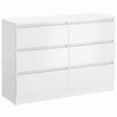 Cassettiera 6 Cassetti 100x35x69 cm in Pannello Truciolare Bianco      
