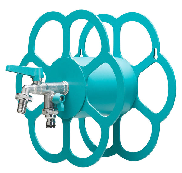Belfer 42/FR Support de tuyau mural en métal turquoise avec robinet double sortie acquista