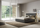 Letto Matrimoniale con Alzata Comoda Imbottito in Microfibra Mika Grigio Varie Misure
