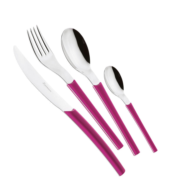 online Servizio Set di Posate 24 pezzi in Acciaio Inox Eme Loto Fuxia 239