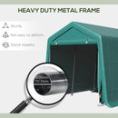 Tendone Garage per Auto Attrezzi 240x200x202 cm in Metallo e Tessuto Polietilene Verde