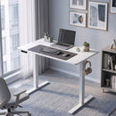 Scrivania Regolabile in Altezza Elettrica 100x60x72-118 cm con Funzione Memoria in Legno e Acciaio Bianco      