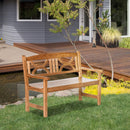 Panchina da Giardino 2 Posti 123x61x89,5 cm in Legno Naturale