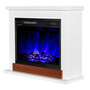 Camino Elettrico da Pavimento 70x80x30 cm Effetto Fiamma 1500W Sting & Lorance Bianco/noce