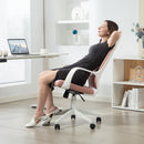 Sedia da Ufficio Operativa 63x63x117-127 cm Seduta Girevole e Dondolo Tessuto a Rete Rosa  