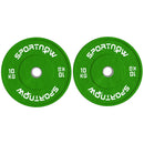 Set 2 Dischi Pesi da 10kg in Gomma con Foro da 2"/5 cm per Manubri e Bilancieri Verde    