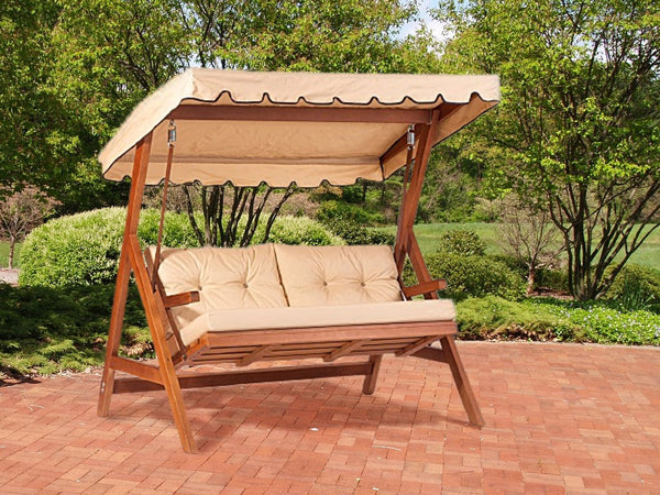 Dondolo da Giardino 2 Posti 170x110x180h cm in Legno di Carpino online