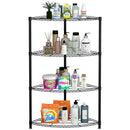 Scaffale Angolare 4 Ripiani 44x44x117 cm in Metallo Ford Nero