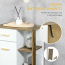 Mobile Bagno 1 Anta 1 Cassetto 50x30x89 cm in Truciolare e Legno di Pino Bianco