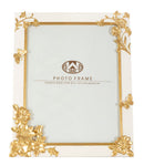 Cornice Flosh 25,8x2x30,5 cm in Poliresina e Vetro Crema e Oro