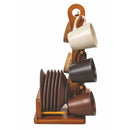 Set 6 Tazzine da Caffè con Piattino e Stand Ø6x6 cm in Gres VdE Tivoli 1996 Shades of chocolat