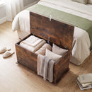 Cassapanca Contenitore 102 L 80x40x45 cm con Coperchio di Sicurezza in Truciolato Marrone Rustico      