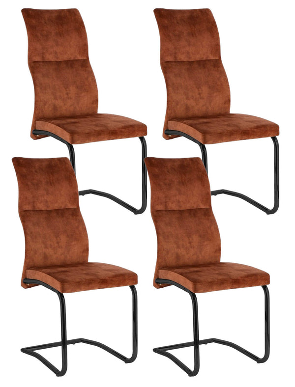 Set 4 Sedie 43,5x62x102h cm Thelma Velluto Ruggine prezzo