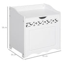 Mobiletto Bagno Portabiancheria in Legno 55x34x58 cm  Floreale Bianco