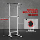 Stazione Fitness con Barre per Dip e Trazioni Altezza Regolabile 176,5-227 cm e Capacità 120 kg Bianco      