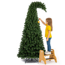 Albero di Natale Grumpy Ø86x180 cm 800 Punte con Punta Ricurva e Base in Metallo in PVC Verde      