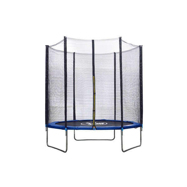 online Tapis élastique trampoline Ø183x200 cm en acier avec filet de protection noir et bleu