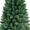 Albero di Natale Slim Pino dei Sogni Ø60x150 cm 425 Rami con Base a Croce in Metallo e PVC Verde      