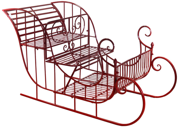 Traîneau du Père Noël 167x96x83 cm en Métal Adami Rouge acquista