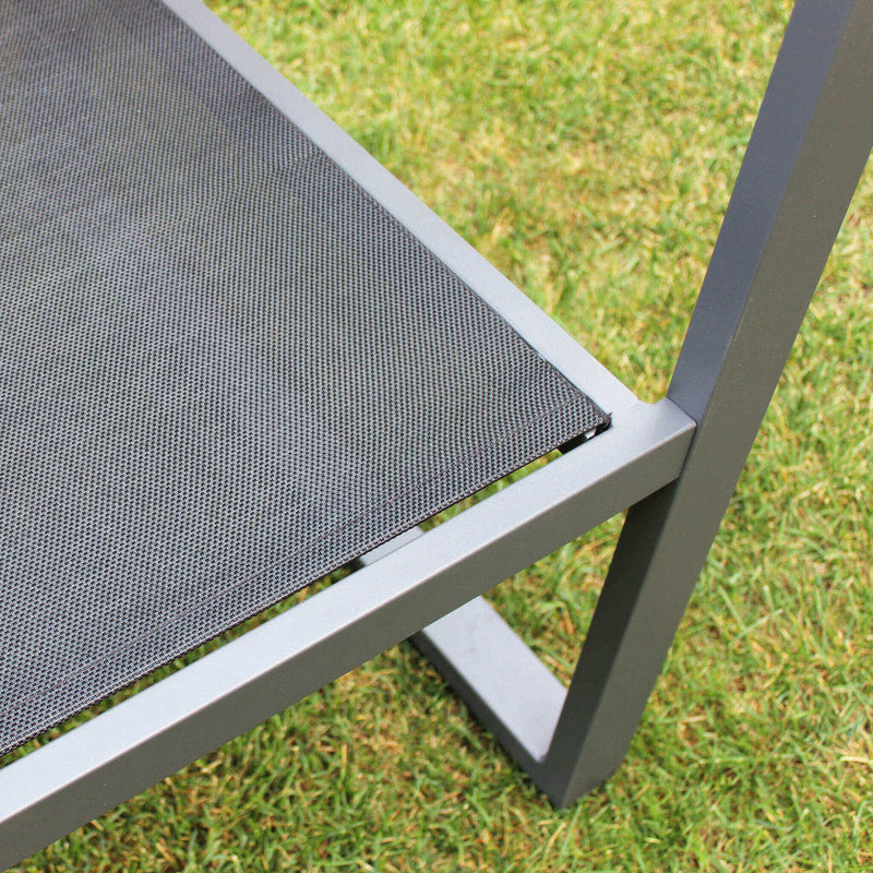 Set Salotto da Giardino Divano 2 Poltrone e Tavolino con Cuscini in Alluminio Antracite