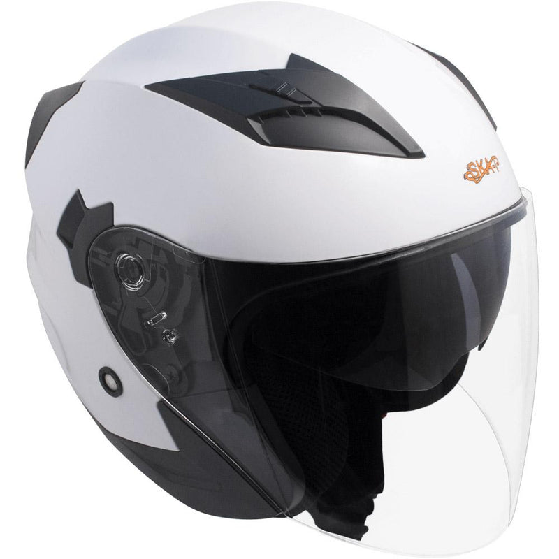 Casco Demi-Jet per Scooter Visiera Lunga SKA-P 1 PH Bolt Bianco Metal 