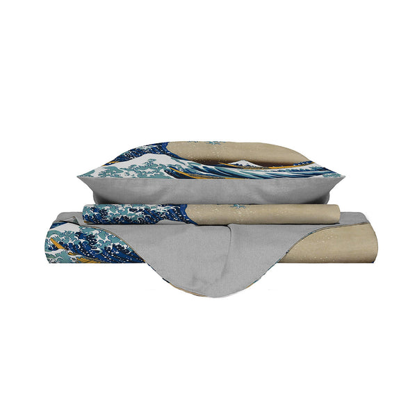 Housse de couette double avec impression sur le sac et les taies d'oreiller prezzo