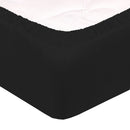 Lenzuolo Sotto con Angoli ed Elastico Tinta Unita Nero Varie Misure