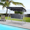 Dondolo 3 Posti da Giardino 170x110x153 cm in Acciaio Nero e Argento
