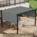 Copertura per Gazebo Pergola 488x122 cm con Tasche e Cinghie in Poliestere Grigio Carbone  