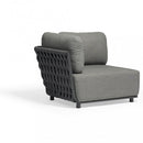 Poltrona Angolare Sx Galapagos 102x85x83 h cm in Alluminio Antracite