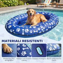 Galleggiante per Cani Gonfiabile 155x104x25 cm Pieghevole per Cani fino a 40 kg in PVC Blu      