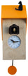 Horloge Coucou Murale 17x37x12 cm avec Pirondini Cat Italy Vicenza Naturel et Jaune