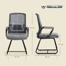 Sedia Ufficio Senza Ruote 57x56x97 cm in Tessuto Rete Trasparente Grigio Scuro      