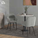 Set 2 Sedie Imbottite Stile Nordico 54x57x80 cm Tessuto Effetto Velluto Grigio Scuro 