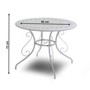 Tavolo da Giardino Ø95xh72 cm in Metallo New Old Bianco
