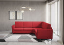Divano Angolare 5 Posti 228x228x85 cm Yasel in Tessuto Rosso
