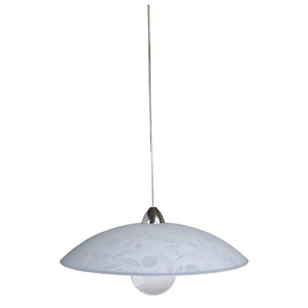 online Suspension D50 1xE27 Chrome-Transparent Cadre Verre Plaque Blanc Garde E-Energy Clara