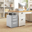 Cassettiera da Ufficio 3 Cassetti con Serratura Portadocumenti Formato A4 in Acciaio Grigio Chiaro  