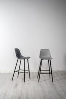 Set 4 Sgabelli 47x37xH103 cm in Polipropilene e Metallo Frida Grigio Scuro