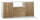 Buffet 2 portes 2 tiroirs 174x84x41 cm Oxyde blanc/Noyer Stelvio