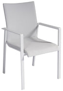 Sedia Impilabile da Giardino 58x63x91 cm in Alluminio Santa Fè Grigio Chiaro