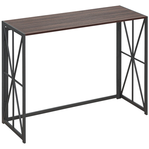 Console pliante 100x38x80 cm en bois et métal marron sconto