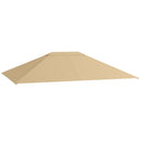 Tetto di Ricambio 4x3 m per Gazebo Anti UV con Presa d'Aria in Poliestere Cachi