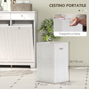 Mobile Portabiancheria da Bagno 78x38x90 cm con 2 Ceste Rimovibili Cassetti e Ante a Ribalta Bianco  