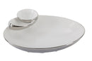 Svuota Tasche Soap 37x26x11,5 cm in Ceramica Bianco e Argento